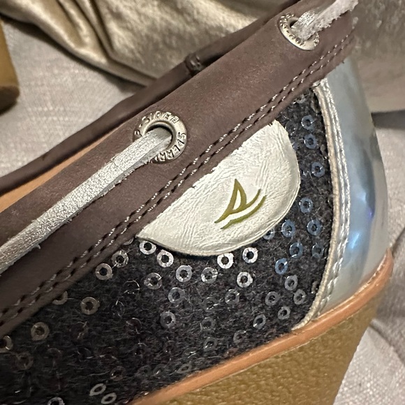 🔥 Sperry Top Sider Wedge Heels with Sequins - Picture 5 of 13